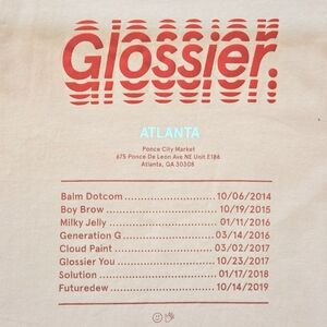 Glossier Limited Edition Atlanta Pop Up Shop Shirt Size L
